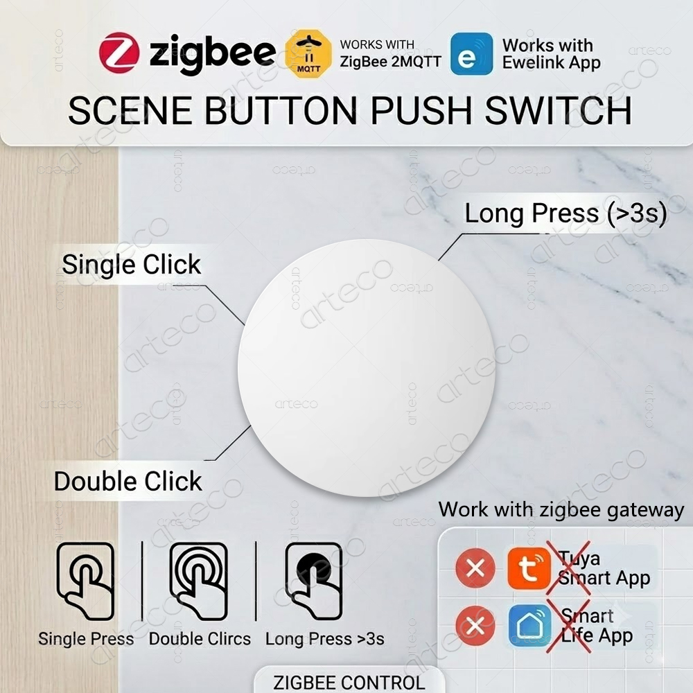 Zigbee Button Scene Switch Wir - Home Automation Technology ulasan dan harga